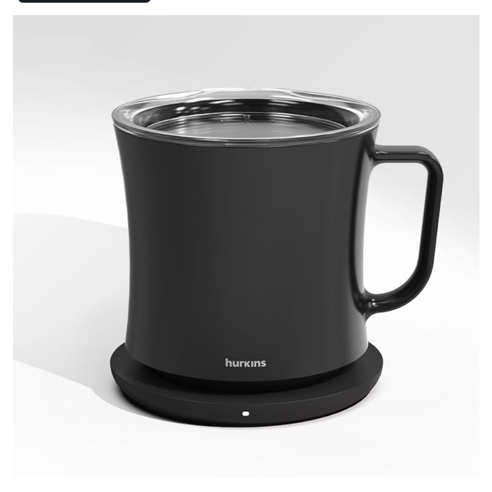Hurkins Black Mug Warmer with Lid
